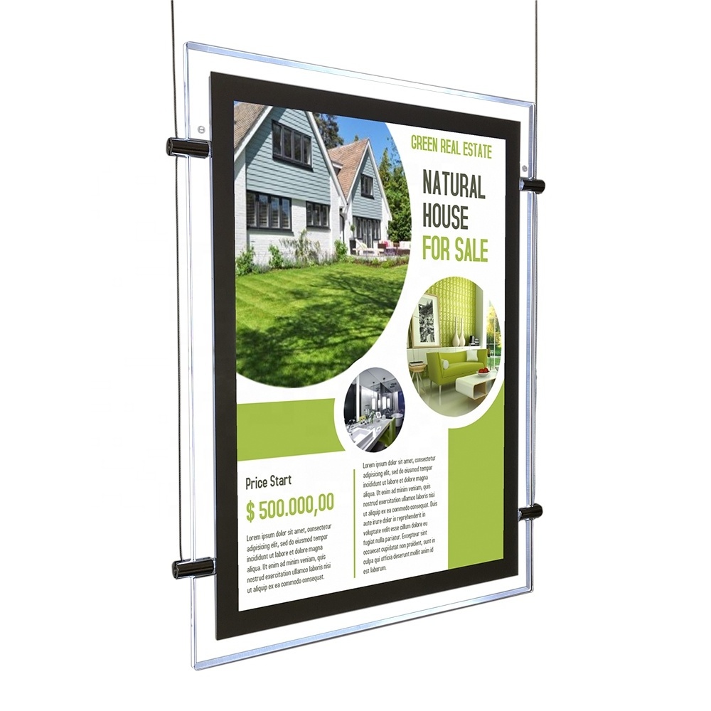 product new real estate agent window display lightbox a4 acrylic frame with led