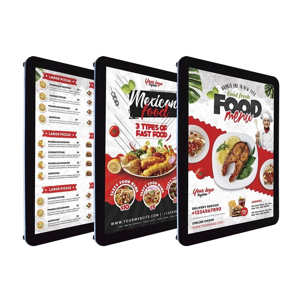 acrylic digital backlit lighted fast food stand wall cafe magnetic coffee shops A1 A2 restaurant display led menu board