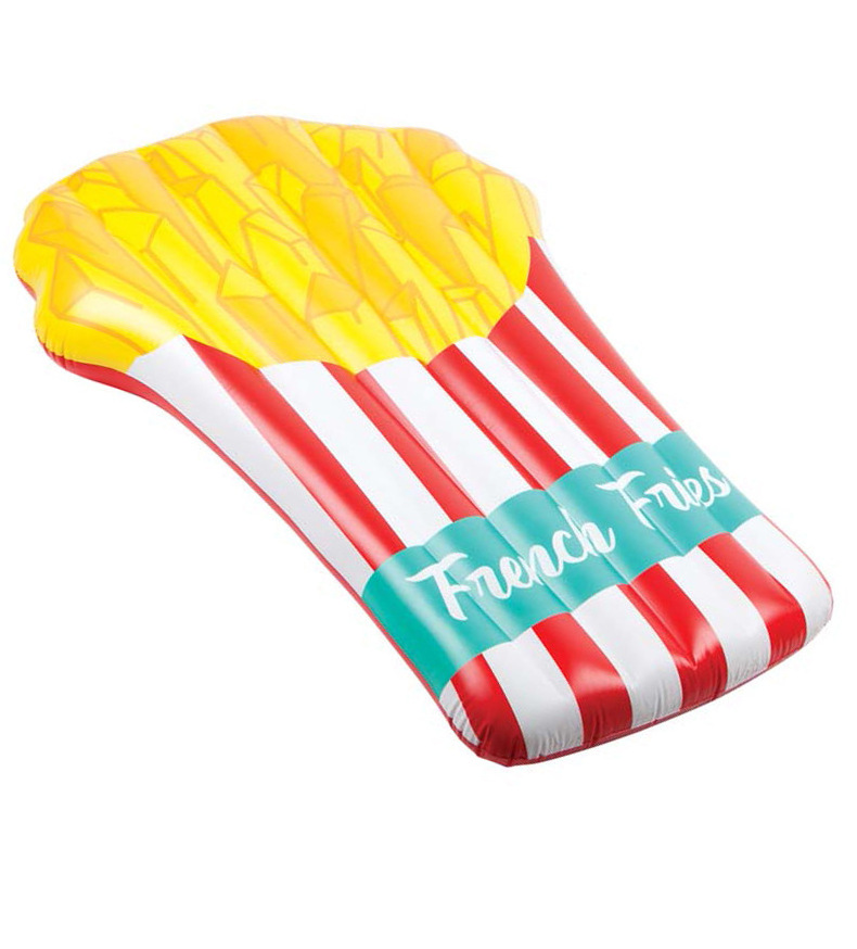 B03 175cm Inflatable French Fries Swimming Pool Float Floating Toy Inflatable Water Bed Air Mattress Fun Raft