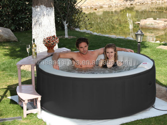 B02 New Design Outdoor Inflatable PVC Hot Tub Spa Pool Adult Jetted Whirlpool with Whirlpool Bubble Massage and Cover