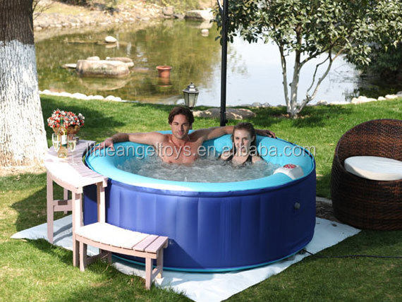 B02 New Design Outdoor Inflatable PVC Hot Tub Spa Pool Adult Jetted Whirlpool with Whirlpool Bubble Massage and Cover