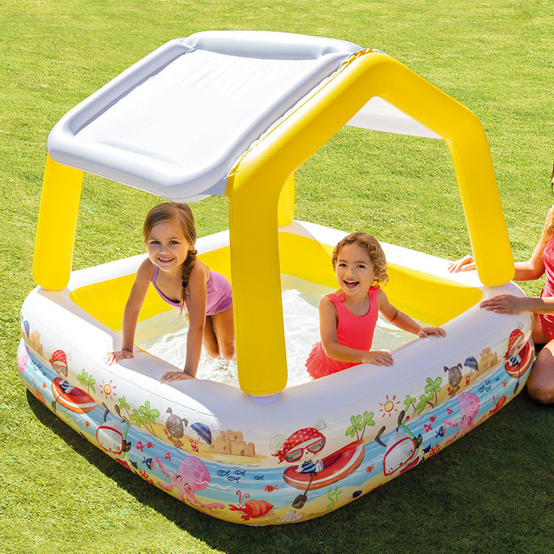 B02 inflatable swimming pool, household baby shower with canopy