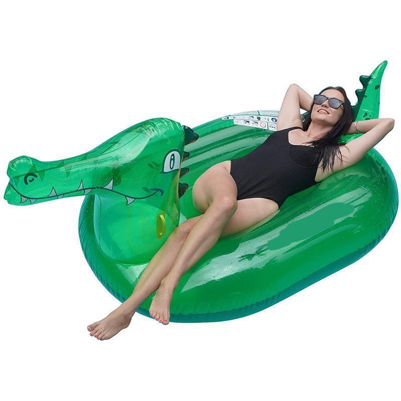 B01 Inflatable Pool Float for Adults Ride On Pool Lounge Beach Pool Toy Party Decorations Crocodile Shape Float