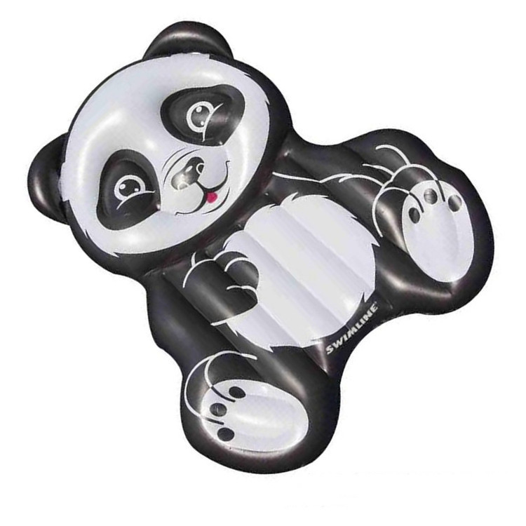 B03 Black White Oversized Inflatable Panda Pool Float fit up to 3 riders Safety Pool Floating Row Water Mattress