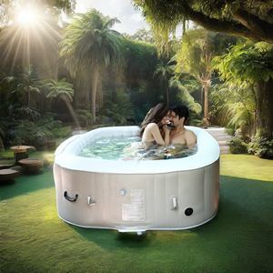 B02 New Design Outdoor Inflatable PVC Hot Tub Spa Pool Adult Jetted Whirlpool with Whirlpool Bubble Massage and Cover