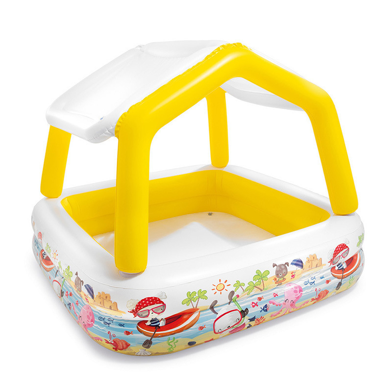 B02 inflatable swimming pool, household baby shower with canopy