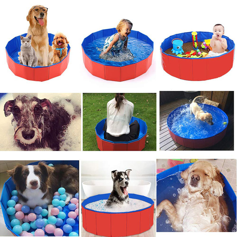 A01 Foldable PVC Inflatable Dog Pet Bath Tub Collapsible Kiddie Pool for Cats and Kids for Dog Swimming Pool