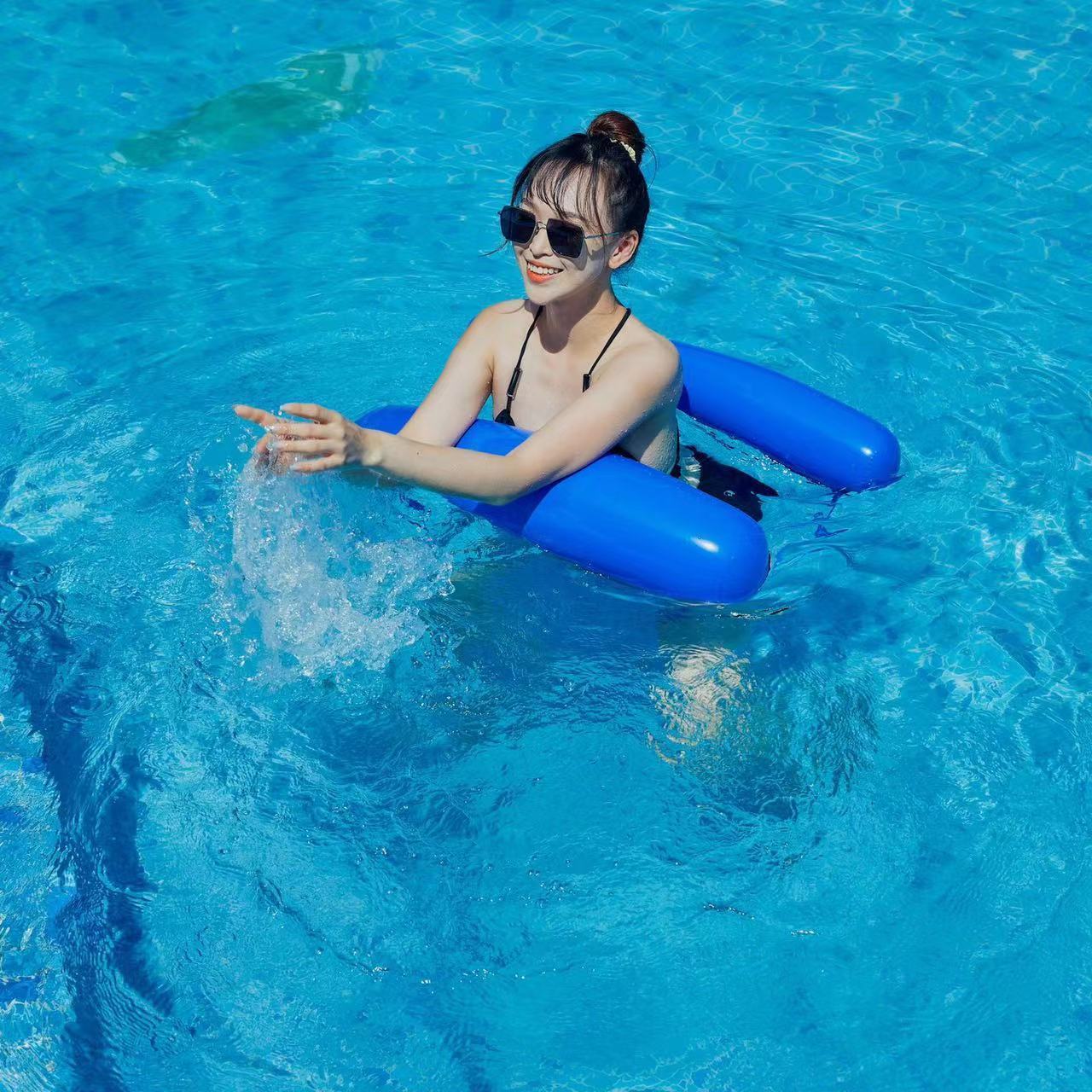 B03 Inflatable water hammock floating bed foldable summer backrest inflatable swimming pool float