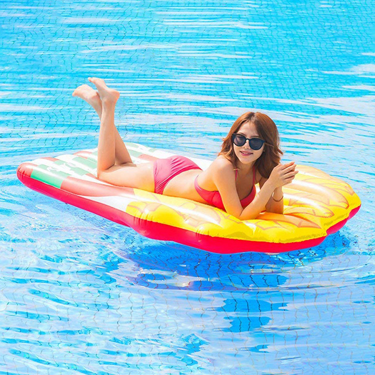 B03 175cm Inflatable French Fries Swimming Pool Float Floating Toy Inflatable Water Bed Air Mattress Fun Raft