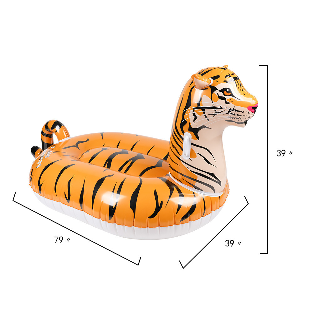 B01 PVC Inflatable Tiger Rider/Animal Water Swimming Pool Float Tiger animal theme pool floats swimming & diving equipment