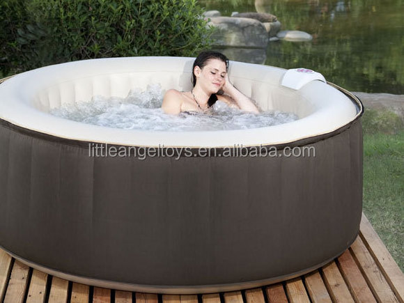 B02 New Design Outdoor Inflatable PVC Hot Tub Spa Pool Adult Jetted Whirlpool with Whirlpool Bubble Massage and Cover