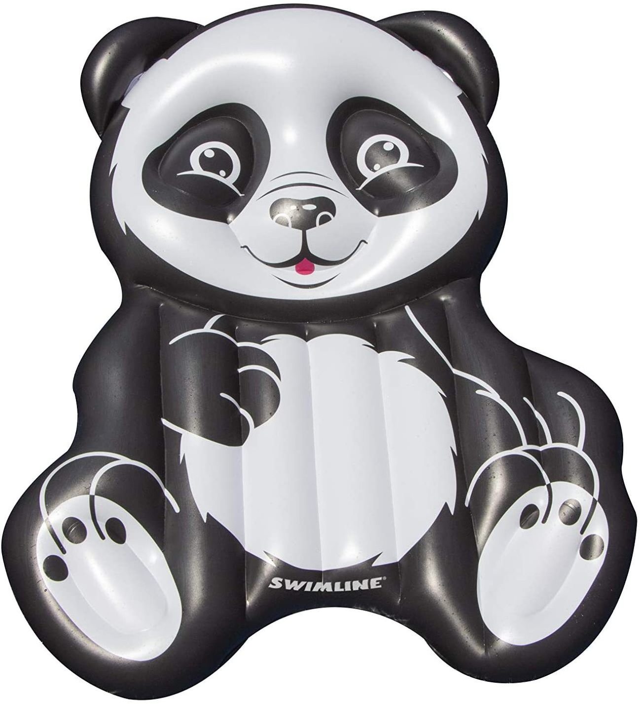 B03 Black White Oversized Inflatable Panda Pool Float fit up to 3 riders Safety Pool Floating Row Water Mattress