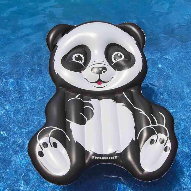 B03 Black White Oversized Inflatable Panda Pool Float fit up to 3 riders Safety Pool Floating Row Water Mattress