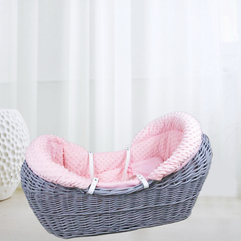 Handmade Wicker Moses Basket Pod Cocoon Wicker Basket Rattan Basket With Rocking Stand Wooden Rocker