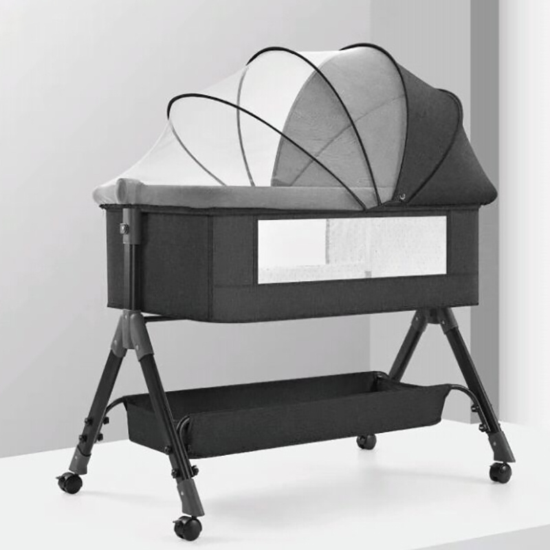 Baby Bassinet Bedside Crib - 3 in 1 Bedside Bassinet Cribs Breathable Attached Mesh Side Toddler Bassinet Bedside Crib