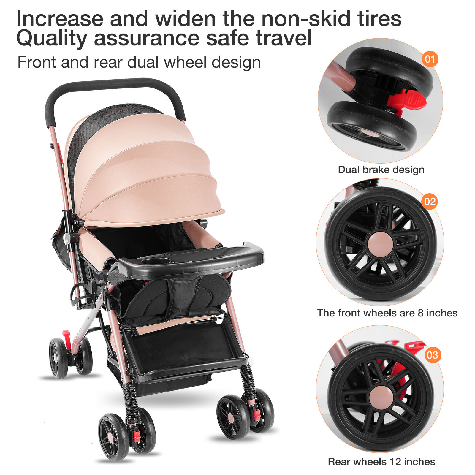 Morden design detachable outdoor baby stroller Brand travel system light weight baby stroller rocker