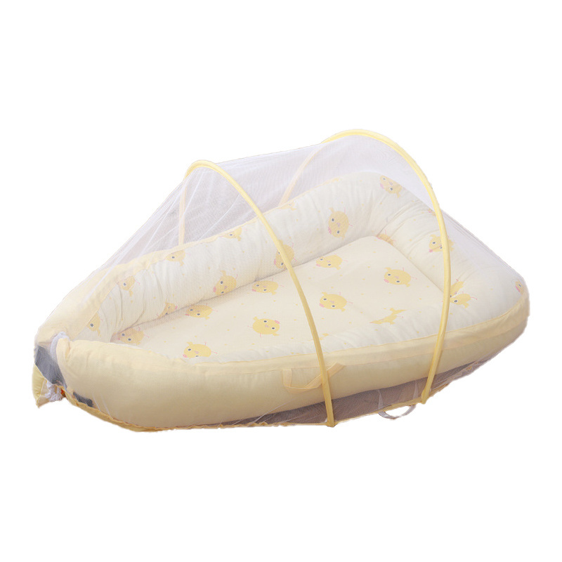 Folding Organic Cotton Cribs Infant Sleeper Portable Baby Travel Sleeping lounger Nest Bed With Mosquito Net