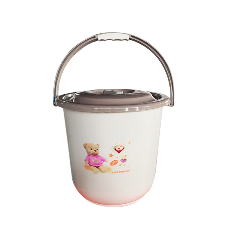 Color PP water bucket plastic pails with handles