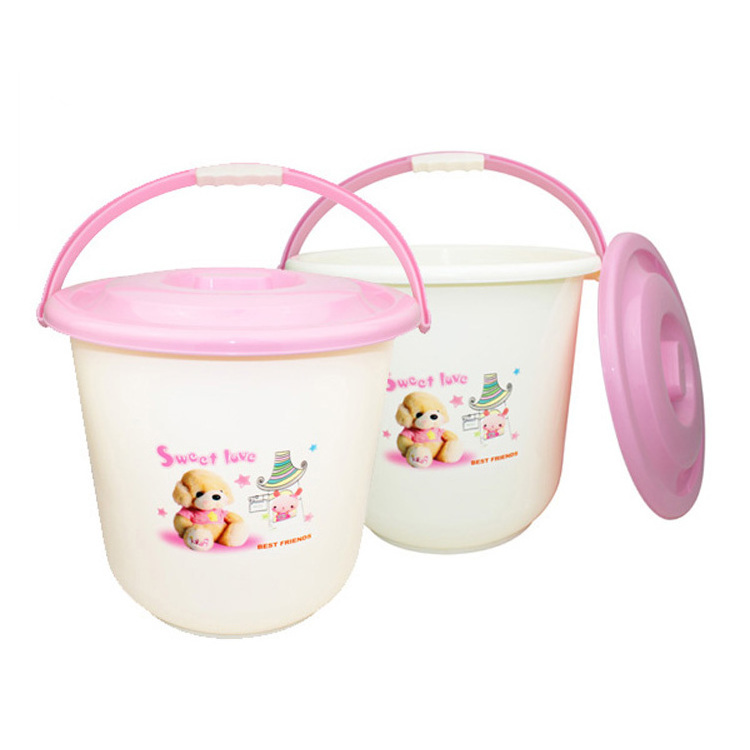 Color PP water bucket plastic pails with handles