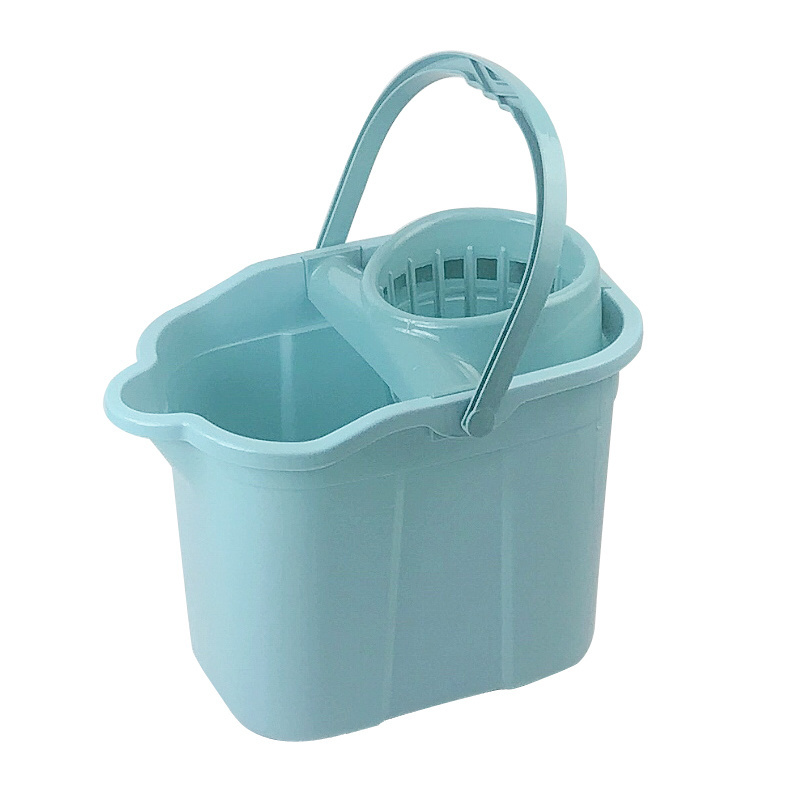 Home Floor Cleaning Tool Plastic Wringer Mop Bucket with Handle