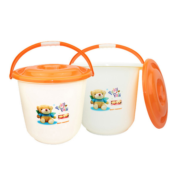 Color PP water bucket plastic pails with handles