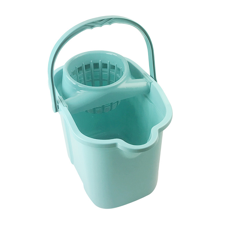 Home Floor Cleaning Tool Plastic Wringer Mop Bucket with Handle