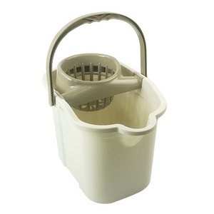 Home Floor Cleaning Tool Plastic Wringer Mop Bucket with Handle