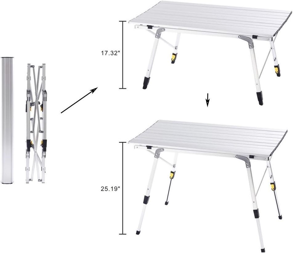 Multifunction BBQ fishing table Outdoor folding table Aluminum omelet table for Camping hot pot