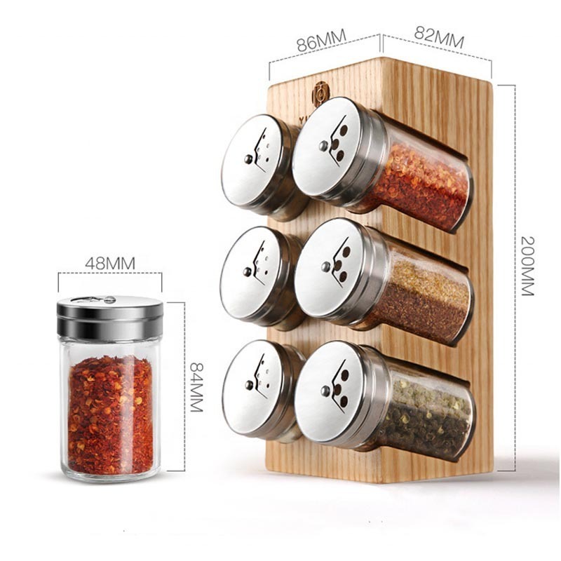 Customizable Solid Wood Household Creative Storage Rack Spice Jar Shelf