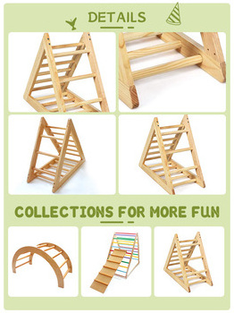 wooden Triangle Climber Kids Climbing ramp foldable slide climbing toys for toddlers climbing frame ladder