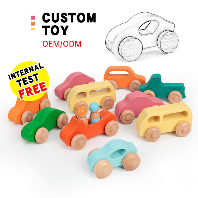 Wooden Vehicles Rainbow Colored Wooden Toy Cars Rainbow Wooden Toy Cars