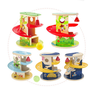 Hot Selling Wooden Rolling The Ball Drop Educational Toys Montesori Baby Training Concentration Toys for Kids Learning Children