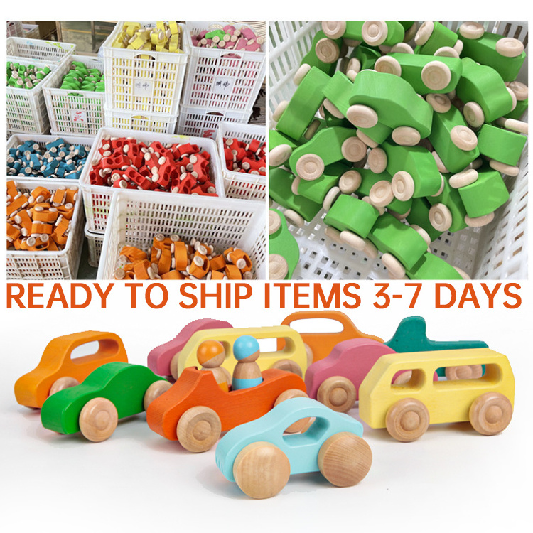 Wooden Vehicles Rainbow Colored Wooden Toy Cars Rainbow Wooden Toy Cars