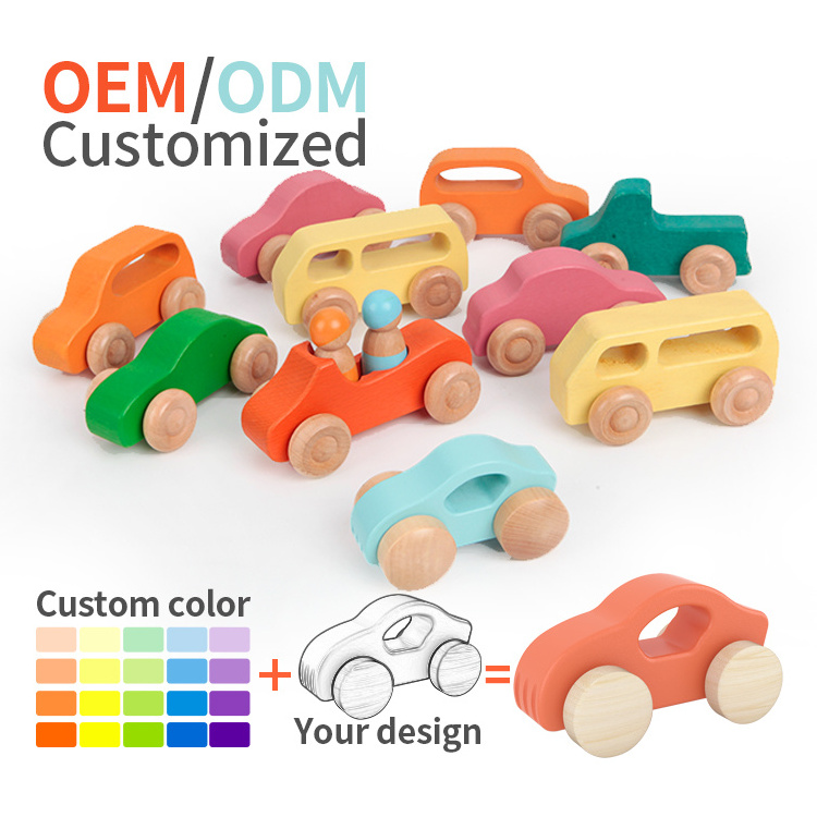 Wooden Vehicles Rainbow Colored Wooden Toy Cars Rainbow Wooden Toy Cars