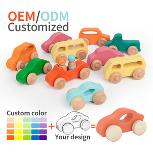 Wooden Vehicles Rainbow Colored Wooden Toy Cars Rainbow Wooden Toy Cars