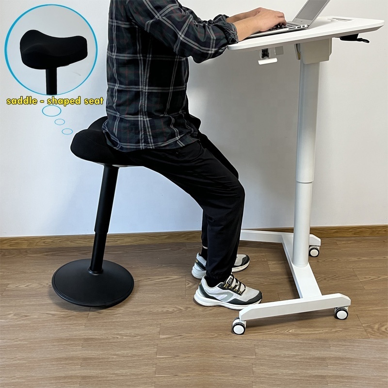 Adjustable Ergonomic Swivel Office Chair sit-stand balance stool with  Anti-Slip bottom seat