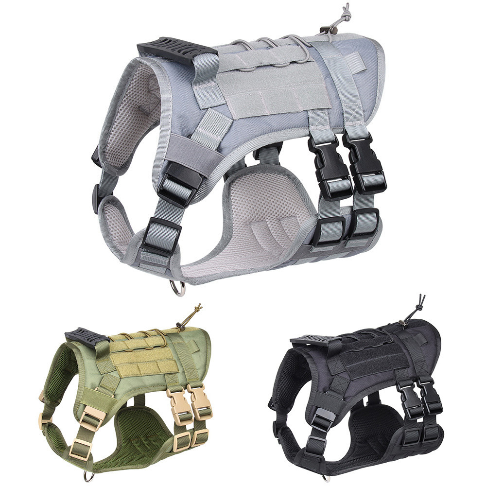 Tactical Dog Harness with handle Durable Adjustable Outdoor Pet Training Hunting Tactical Dog Harness Vest