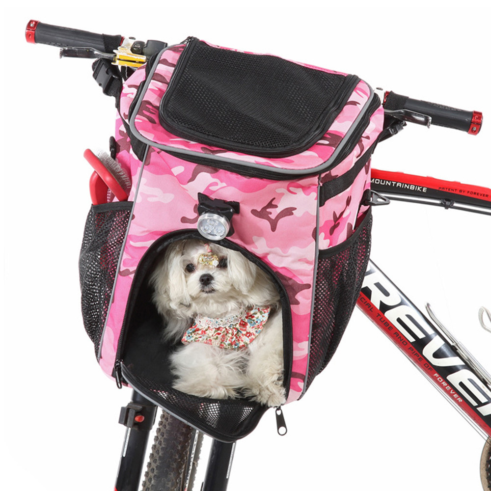 Custom Pets Carriers Bag for Ebike Large Capacity two Windows Comfortable Breathable Bicycle Pet Bag Dogs Cat Backpack Carrier