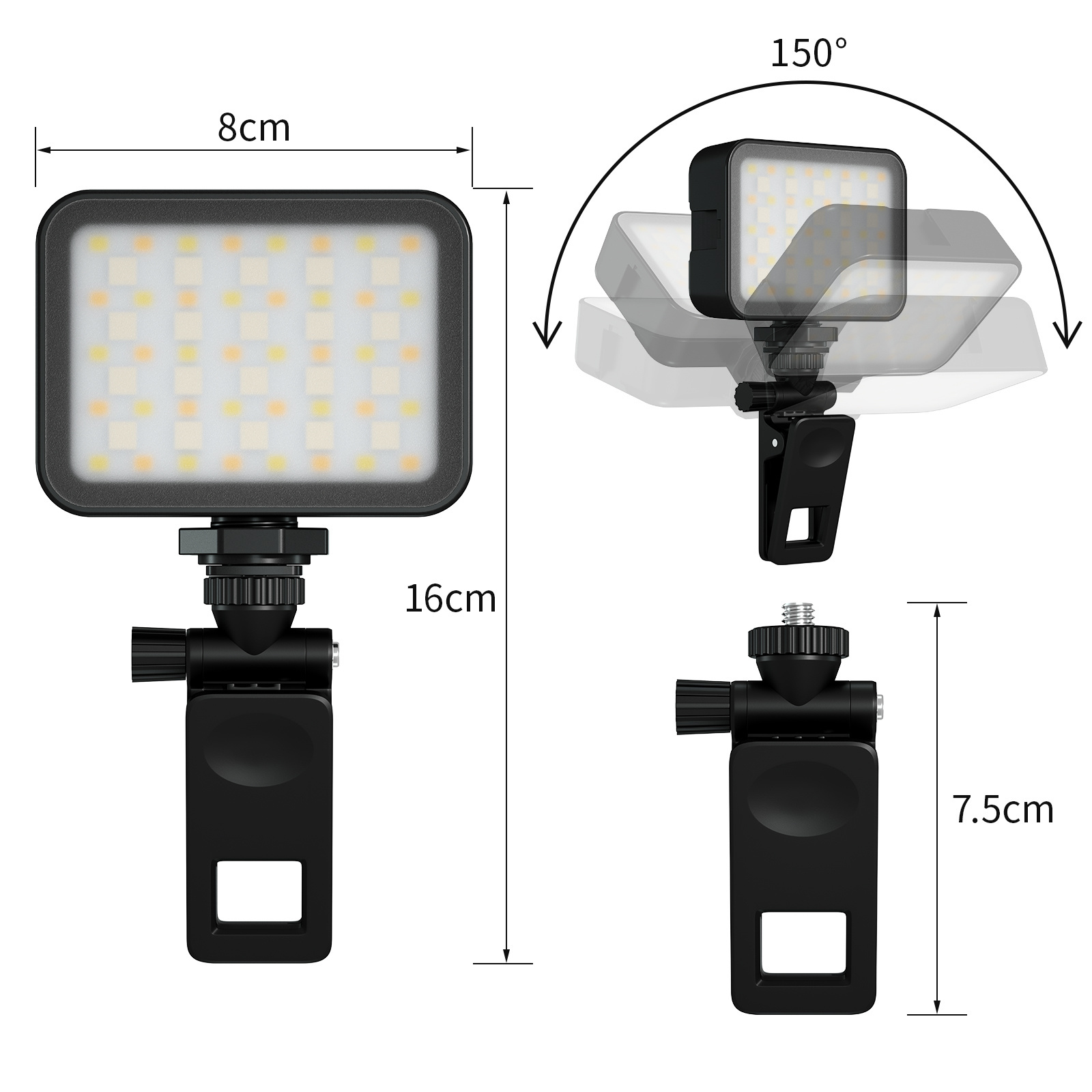 Tiny Lamp Clip for Laptop Tablet Phone Live Broadcast Fill Light Clamp for Small Video Light Ring Light