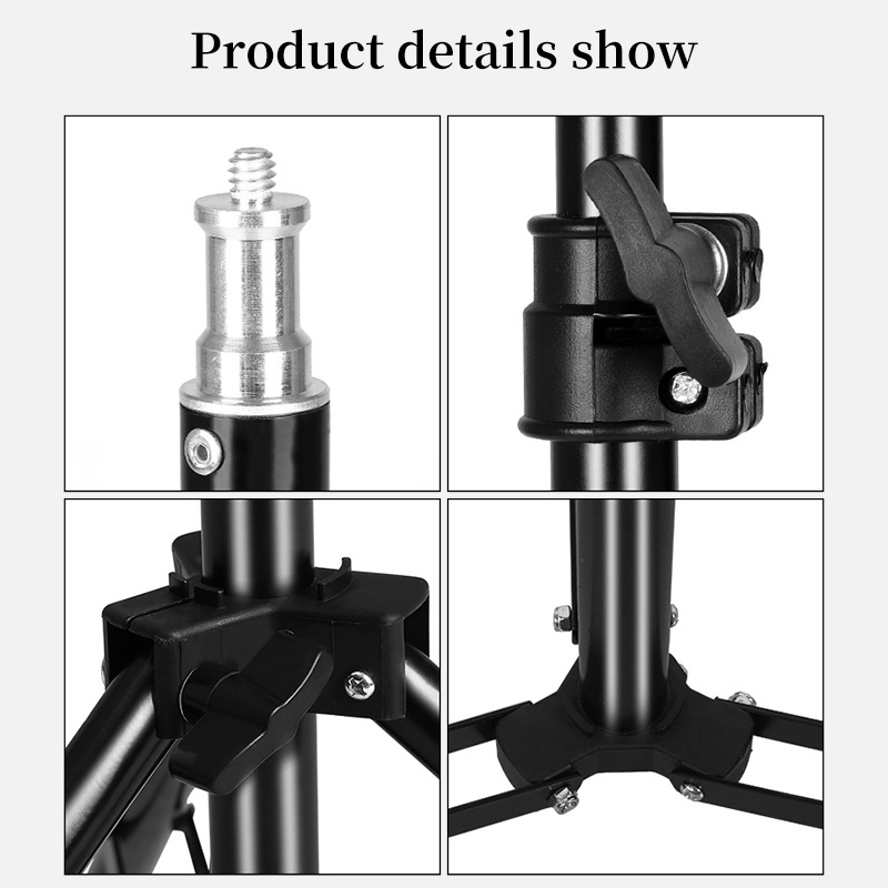 2.8M Photography Tripod Stand Ring Light Stand Sturdy Tripod Aluminum Alloy Floor Selfie Light Stand for Studio Reflector