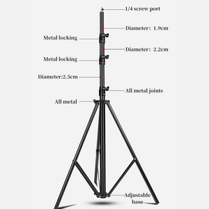 2.8M Photography Tripod Stand Ring Light Stand Sturdy Tripod Aluminum Alloy Floor Selfie Light Stand for Studio Reflector