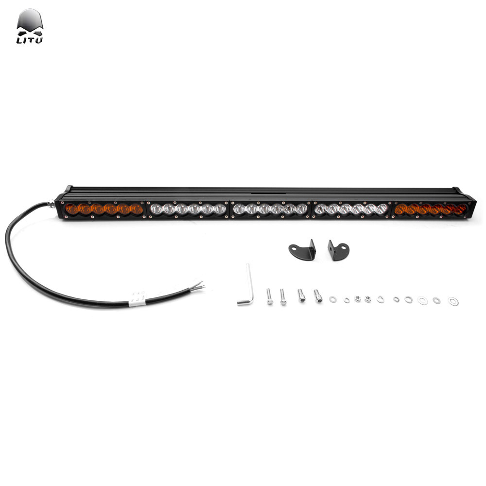 Amber led strobe light bar car offroad thin single row multi color roof light bars 24V work light bar