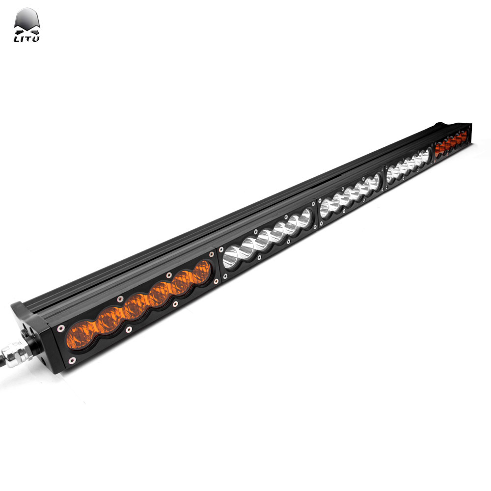 Amber led strobe light bar car offroad thin single row multi color roof light bars 24V work light bar