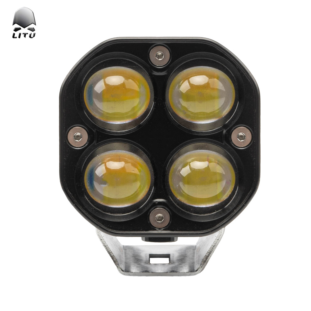 New 120W High Power 3inch Dual Color 5D Projector Led Fog Light, Bumper Cube Spot Beam Offroad 4x4 Backup Led Work Light