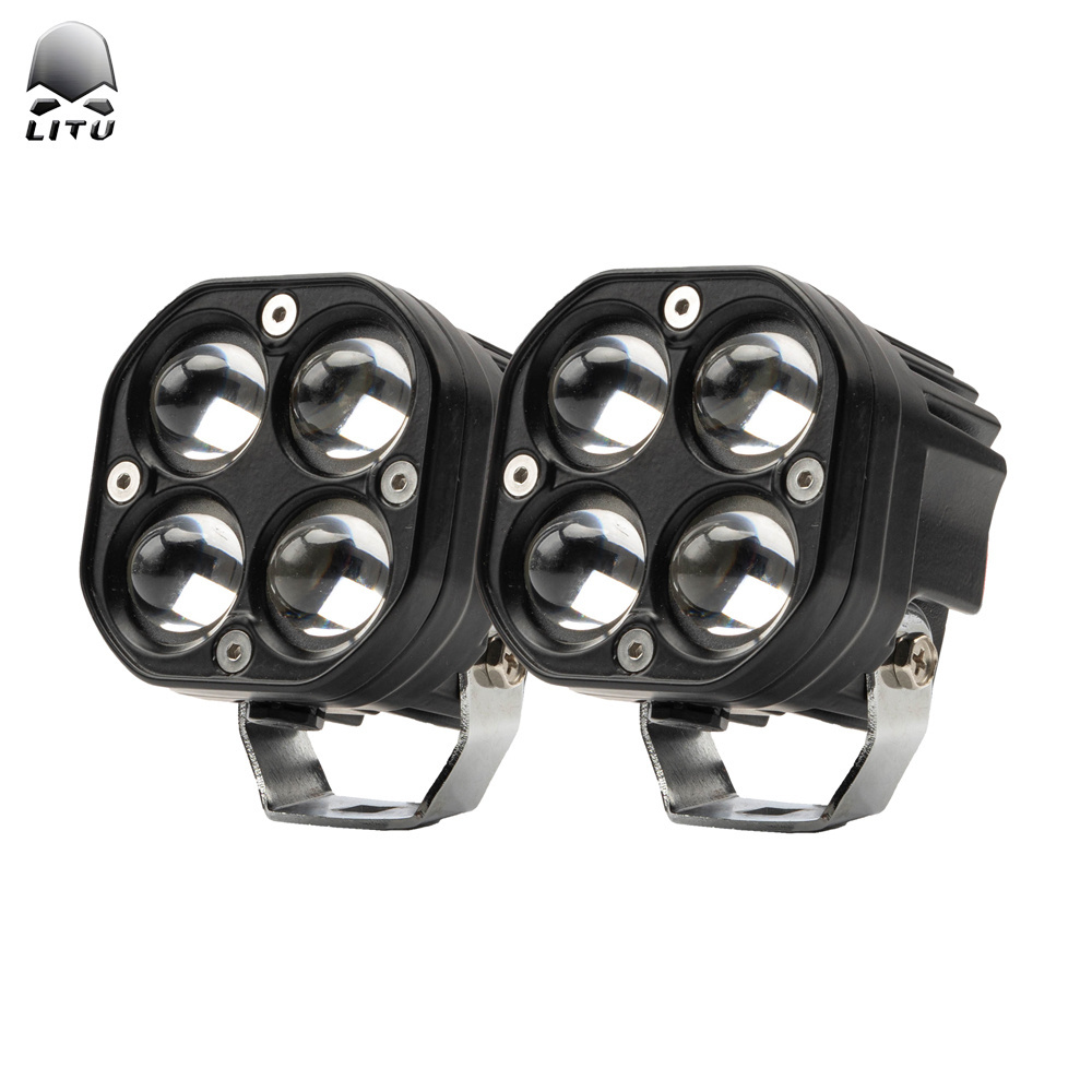 New 120W High Power 3inch Dual Color 5D Projector Led Fog Light, Bumper Cube Spot Beam Offroad 4x4 Backup Led Work Light