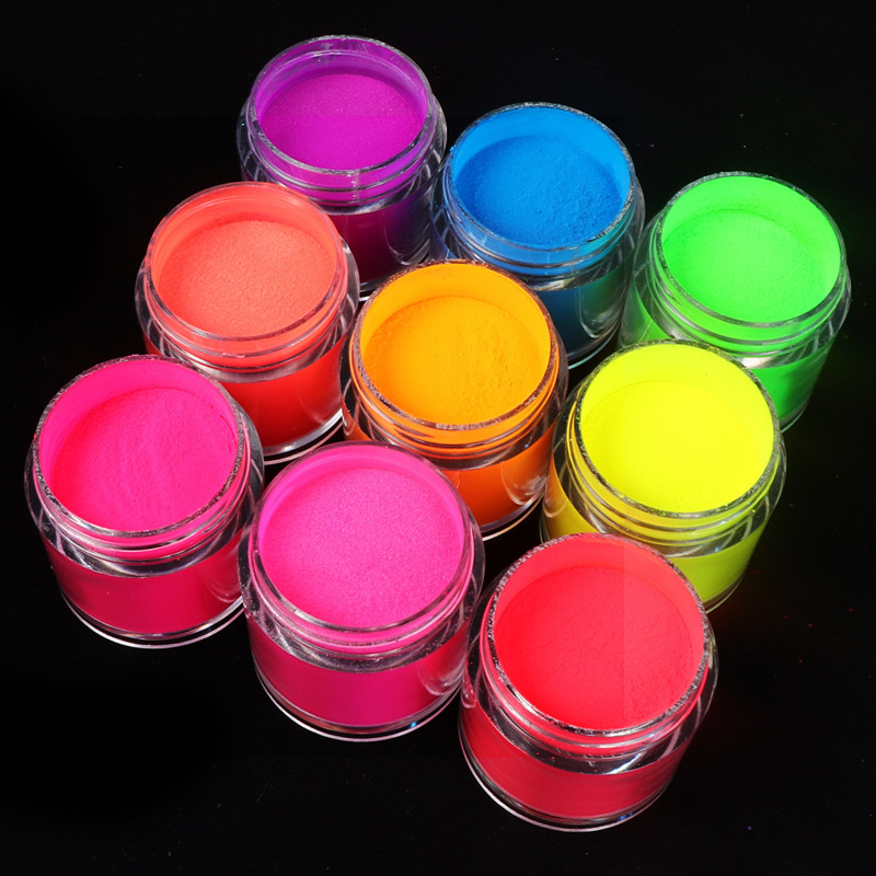 10ml Professional Neon Pigment Acrylic Powder Wholesale Gel Polish 3 in 1 Glow In The Dark Acrylic Nail Powder Salon Nail Art