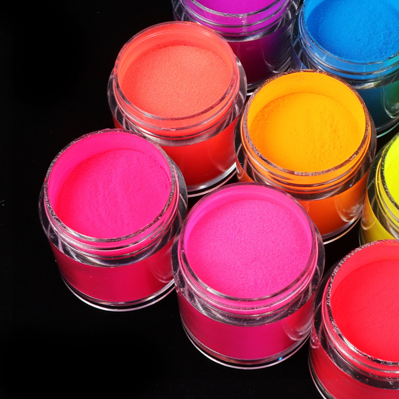 10ml Professional Neon Pigment Acrylic Powder Wholesale Gel Polish 3 in 1 Glow In The Dark Acrylic Nail Powder Salon Nail Art