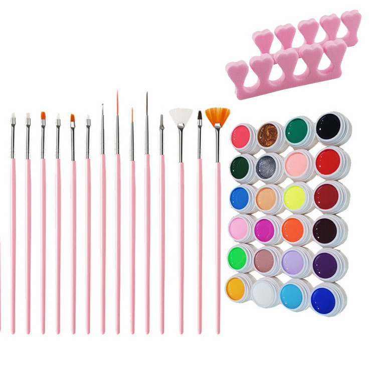 54W Acrylic Nail Kit Professional Full Set Beauty Salon Diy Manicure & Pedicure Set Uv Gel Polish Tools Nail Prep Kit With Lamp