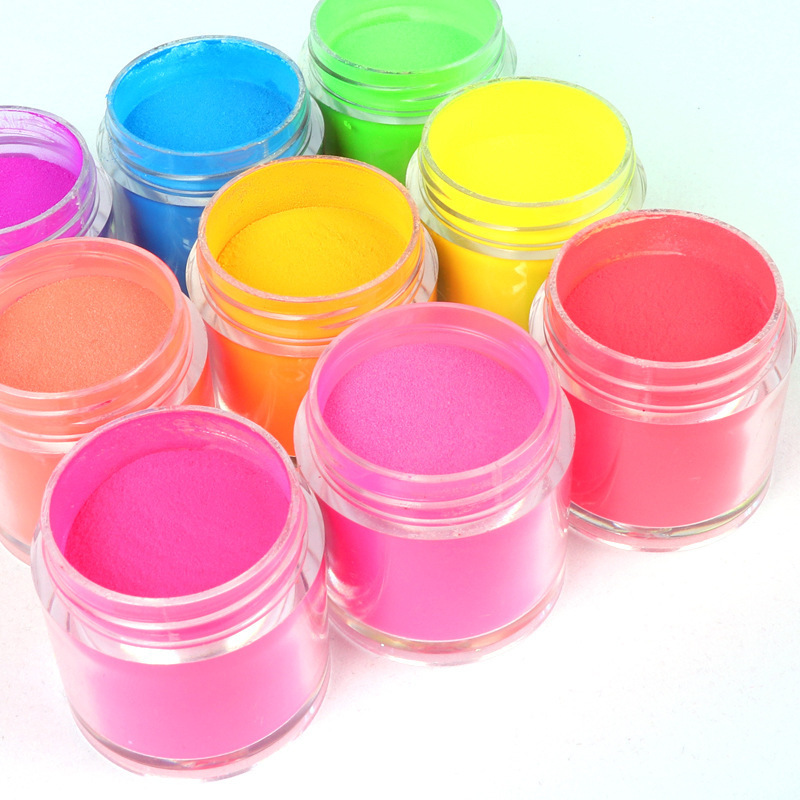 10ml Professional Neon Pigment Acrylic Powder Wholesale Gel Polish 3 in 1 Glow In The Dark Acrylic Nail Powder Salon Nail Art