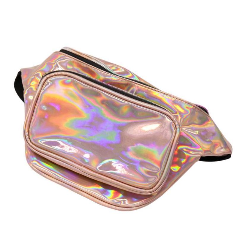 Popular Travel Beach Holographic Kangaroos Laser PU Hip Waist Pack Belt Pouch Women Hologram Shoulder Bag Fanny Pack Waist Bag